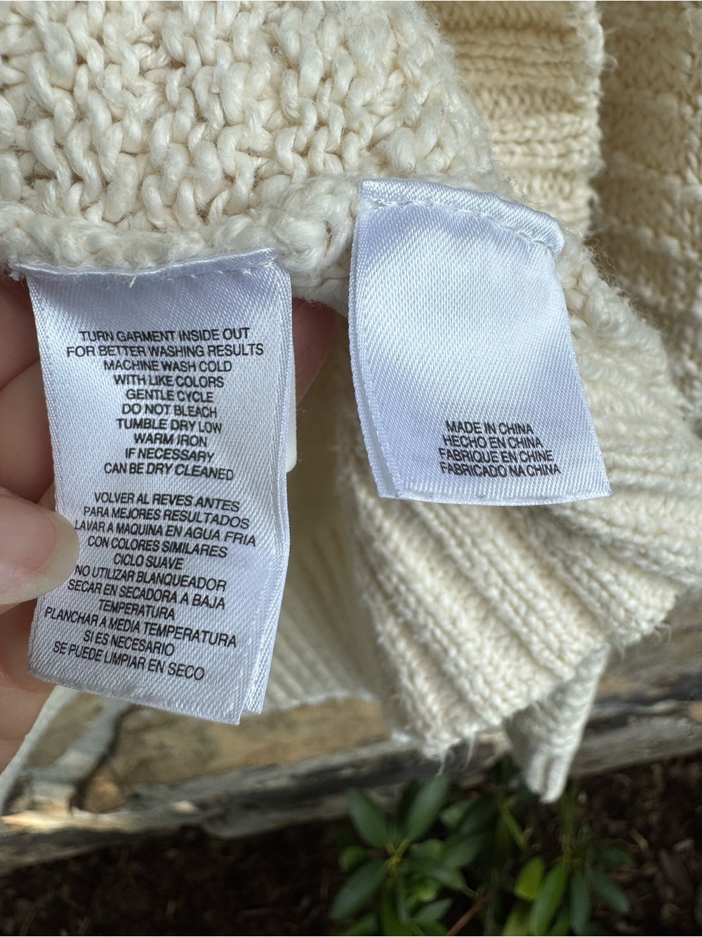 Jones New York Cream Cable-Front Crewneck Sweater XL Cotton Cottagecore Coastal - Picture 6 of 14